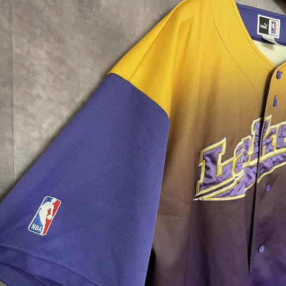 Vintage 90s LA Lakers NBA Puma Jersey Men Size 2XL XXL Rare - Picture 2 of 8